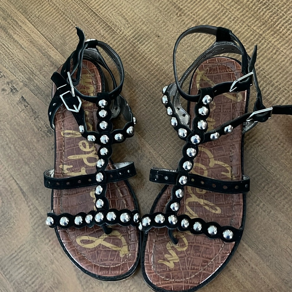 Sam Edelman Black Gladiator Sandals with Studded Details Sz 6.5